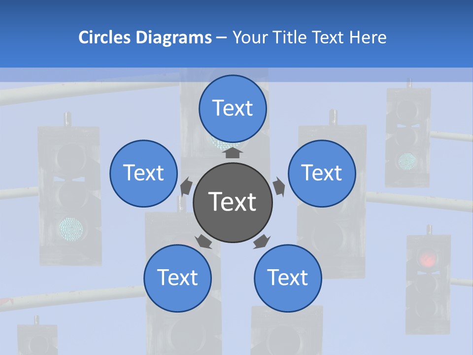 A Group Of Traffic Lights With A Blue Sky In The Background PowerPoint Template