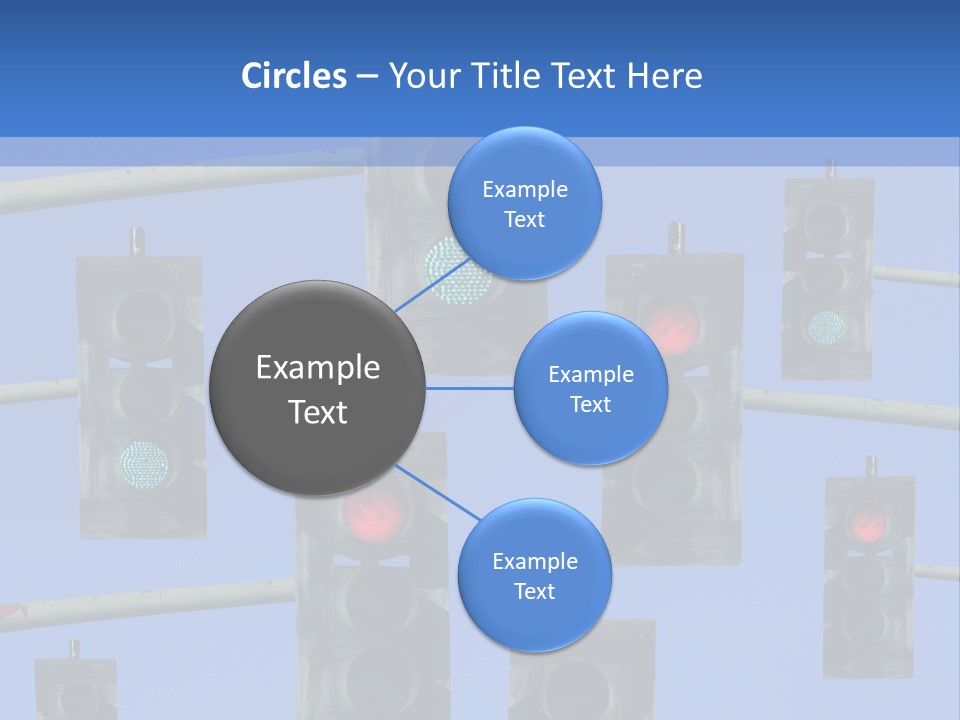 A Group Of Traffic Lights With A Blue Sky In The Background PowerPoint Template