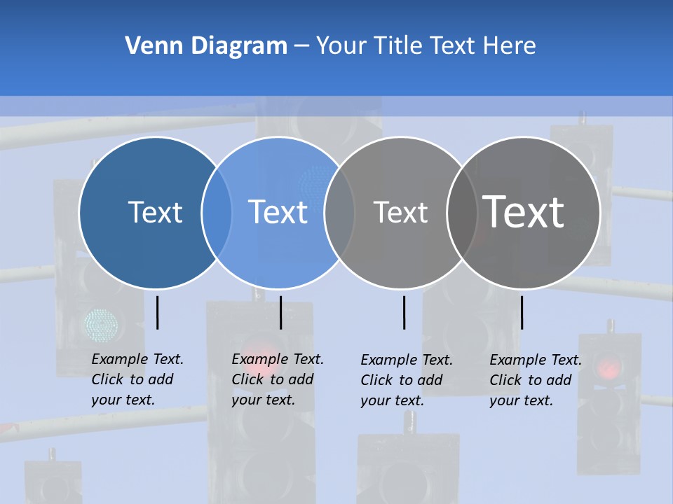 A Group Of Traffic Lights With A Blue Sky In The Background PowerPoint Template