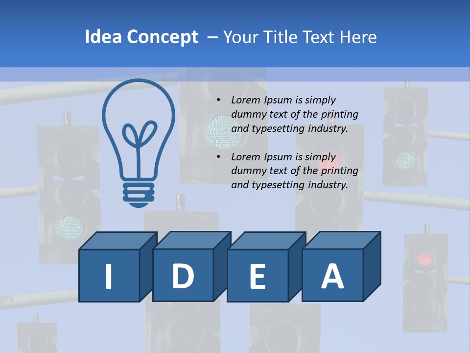 A Group Of Traffic Lights With A Blue Sky In The Background PowerPoint Template