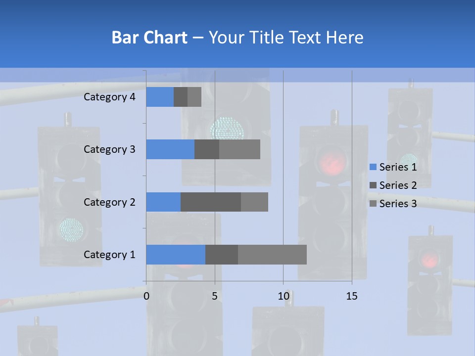 A Group Of Traffic Lights With A Blue Sky In The Background PowerPoint Template