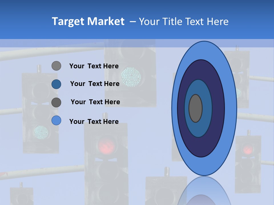 A Group Of Traffic Lights With A Blue Sky In The Background PowerPoint Template