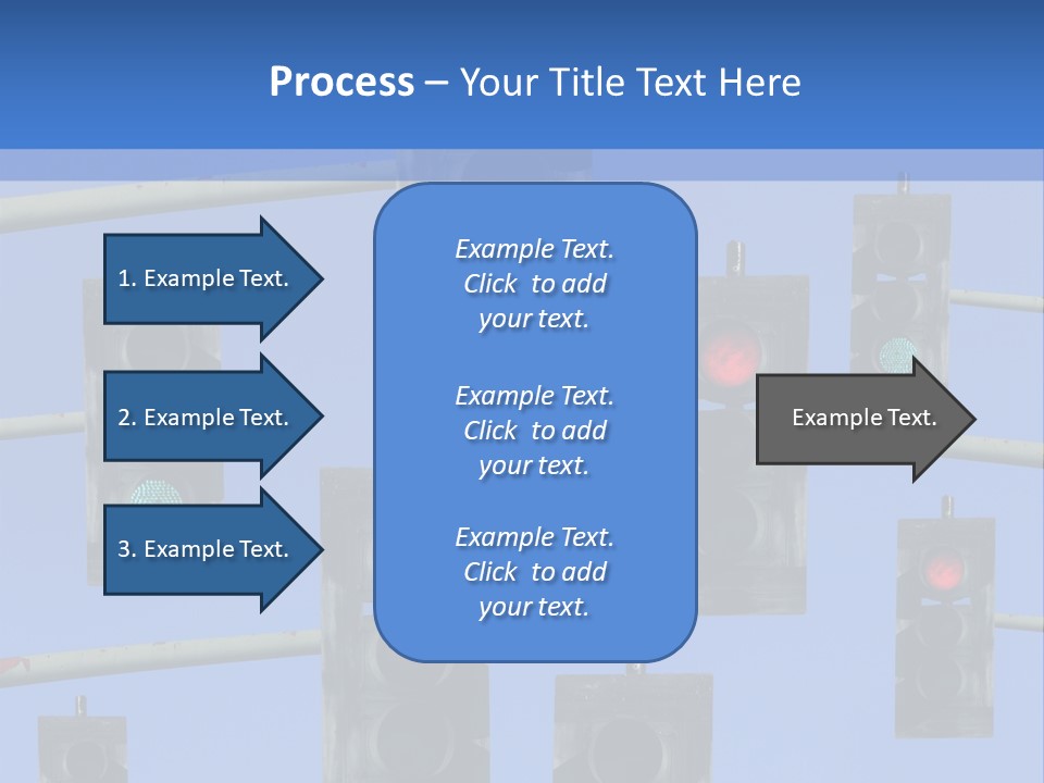 A Group Of Traffic Lights With A Blue Sky In The Background PowerPoint Template