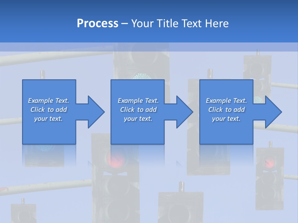 A Group Of Traffic Lights With A Blue Sky In The Background PowerPoint Template