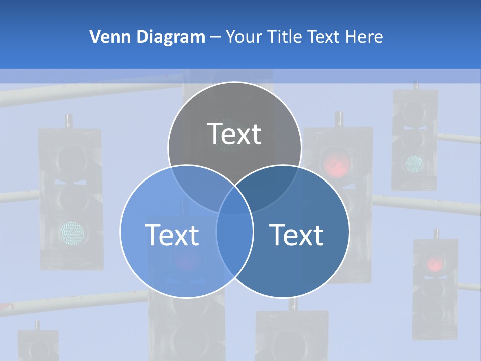 A Group Of Traffic Lights With A Blue Sky In The Background PowerPoint Template