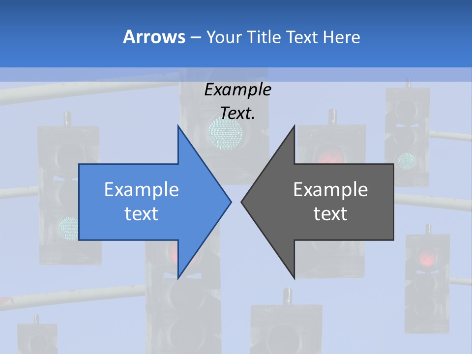 A Group Of Traffic Lights With A Blue Sky In The Background PowerPoint Template