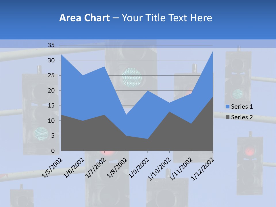A Group Of Traffic Lights With A Blue Sky In The Background PowerPoint Template