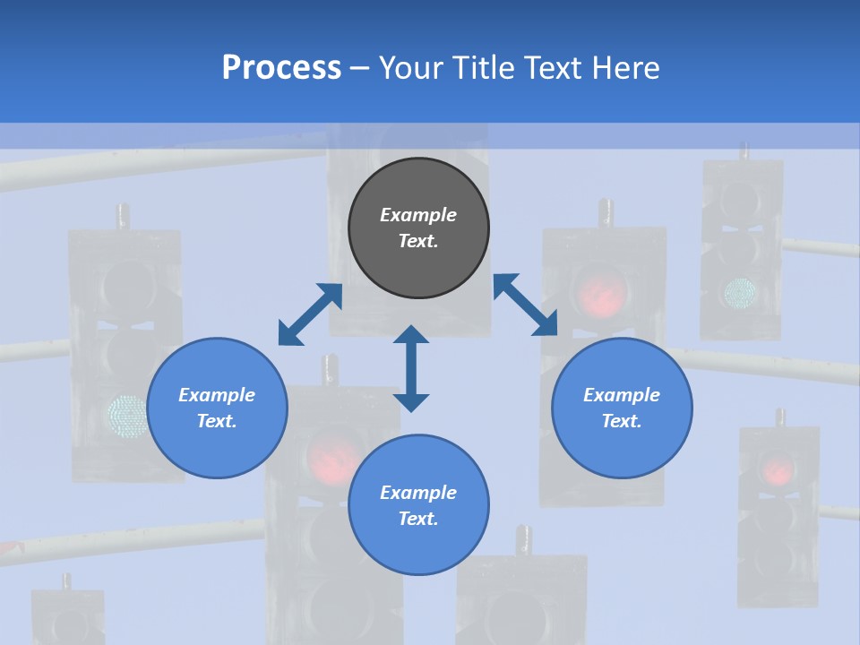 A Group Of Traffic Lights With A Blue Sky In The Background PowerPoint Template