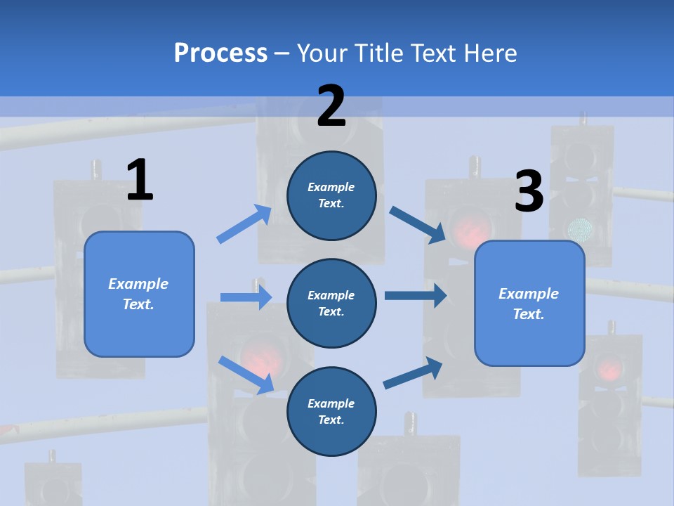 A Group Of Traffic Lights With A Blue Sky In The Background PowerPoint Template