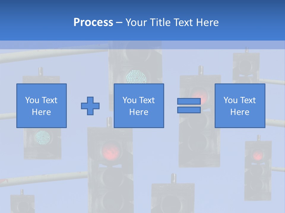 A Group Of Traffic Lights With A Blue Sky In The Background PowerPoint Template