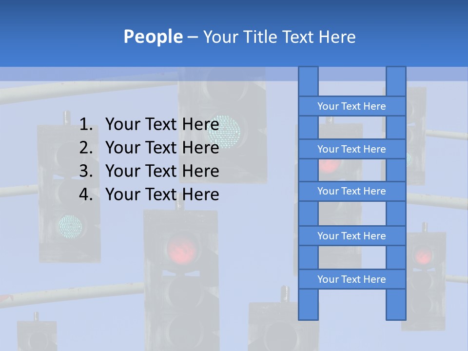 A Group Of Traffic Lights With A Blue Sky In The Background PowerPoint Template