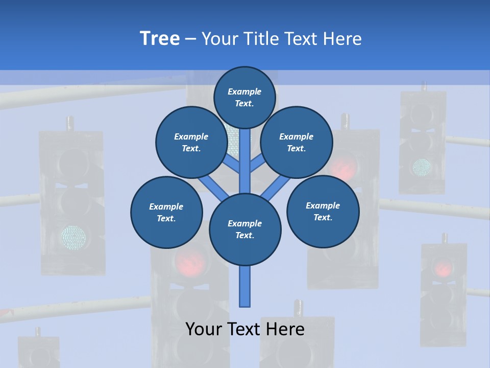 A Group Of Traffic Lights With A Blue Sky In The Background PowerPoint Template