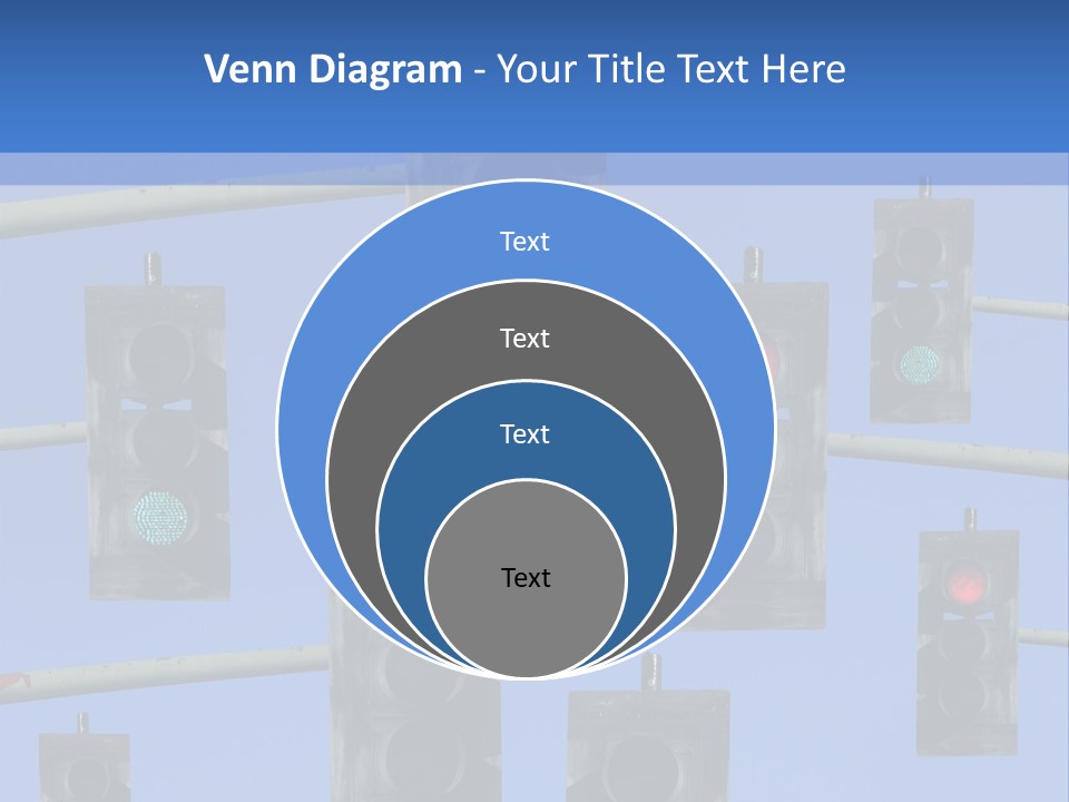 A Group Of Traffic Lights With A Blue Sky In The Background PowerPoint Template