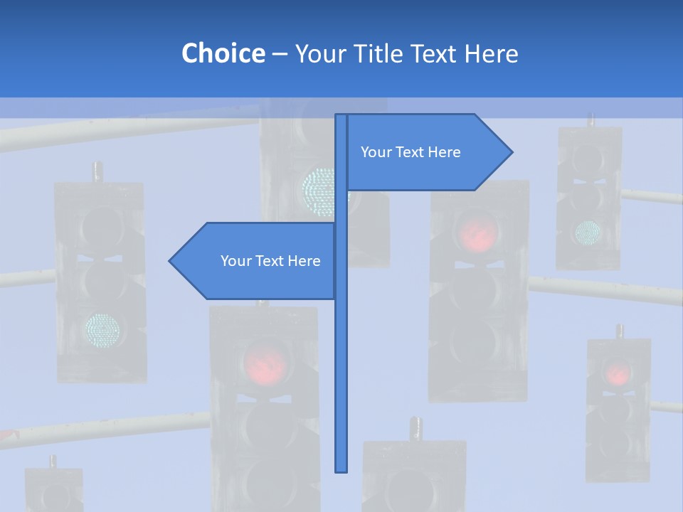 A Group Of Traffic Lights With A Blue Sky In The Background PowerPoint Template