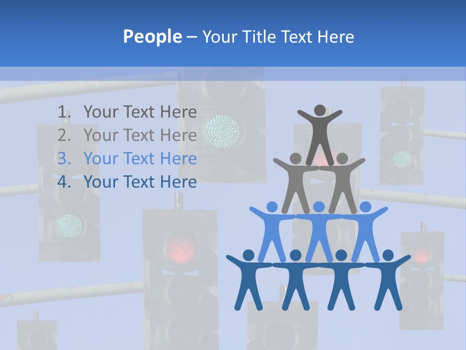 A Group Of Traffic Lights With A Blue Sky In The Background PowerPoint Template