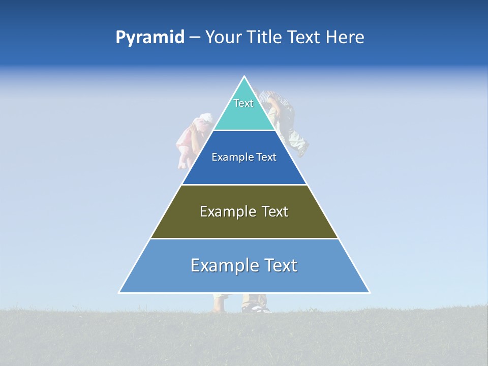 Happy Family With Two Children On Blue Sky 2 PowerPoint Template