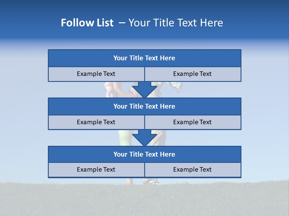 Happy Family With Two Children On Blue Sky 2 PowerPoint Template