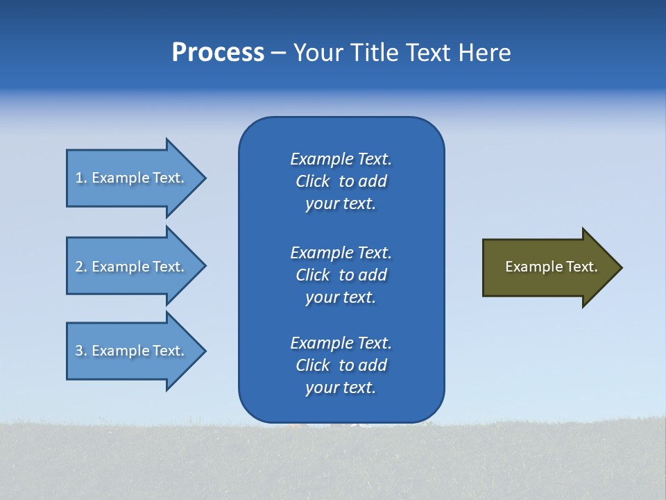 Happy Family With Two Children On Blue Sky 2 PowerPoint Template