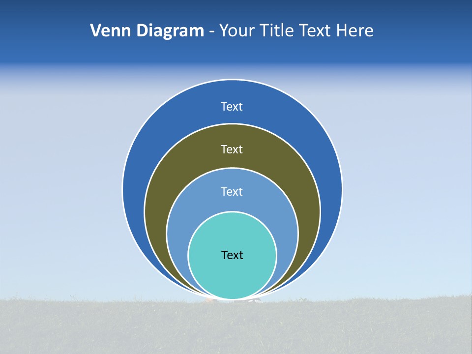 Happy Family With Two Children On Blue Sky 2 PowerPoint Template