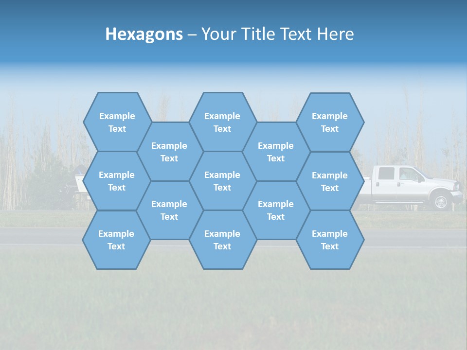 Pickup Truck Towing Boat On Trailer PowerPoint Template