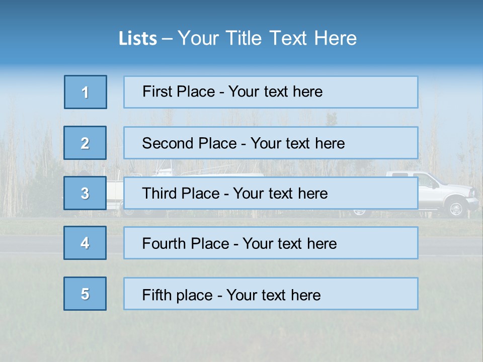 Pickup Truck Towing Boat On Trailer PowerPoint Template