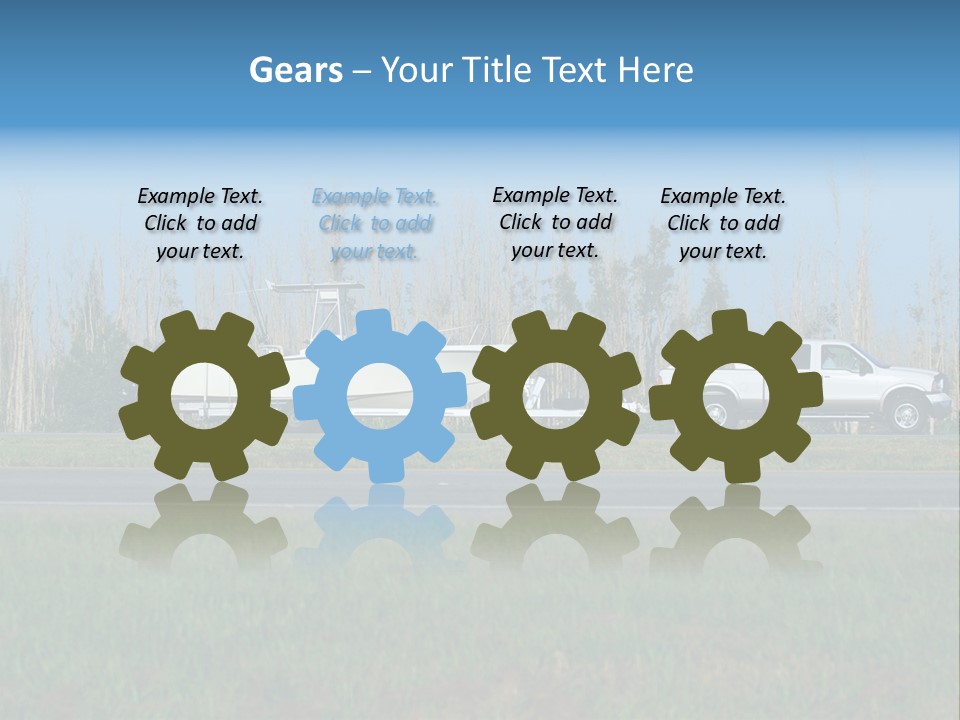 Pickup Truck Towing Boat On Trailer PowerPoint Template