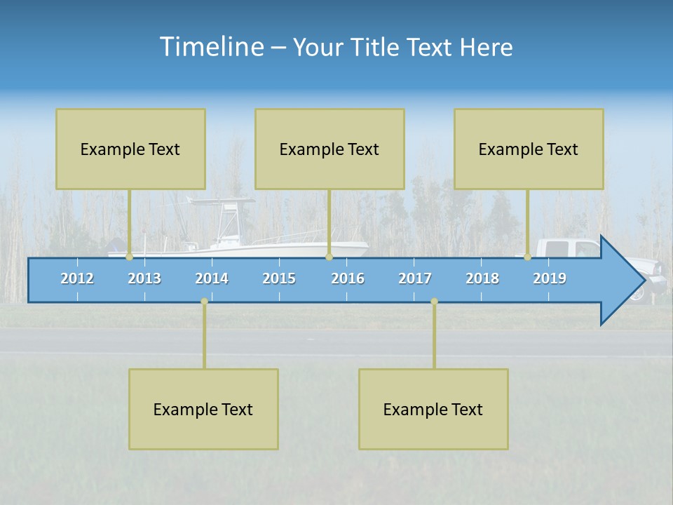 Pickup Truck Towing Boat On Trailer PowerPoint Template
