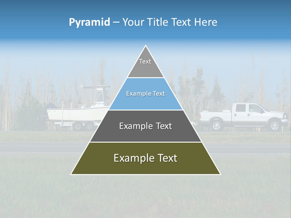 Pickup Truck Towing Boat On Trailer PowerPoint Template