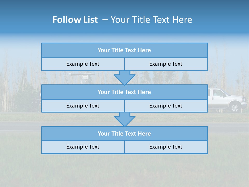Pickup Truck Towing Boat On Trailer PowerPoint Template