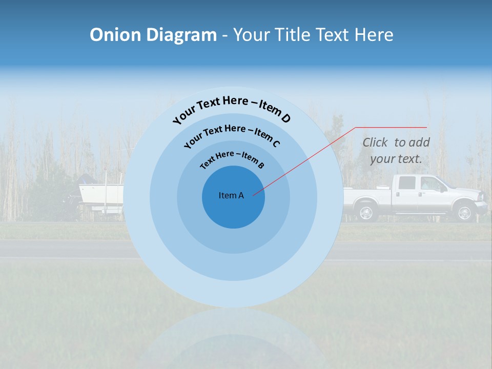 Pickup Truck Towing Boat On Trailer PowerPoint Template