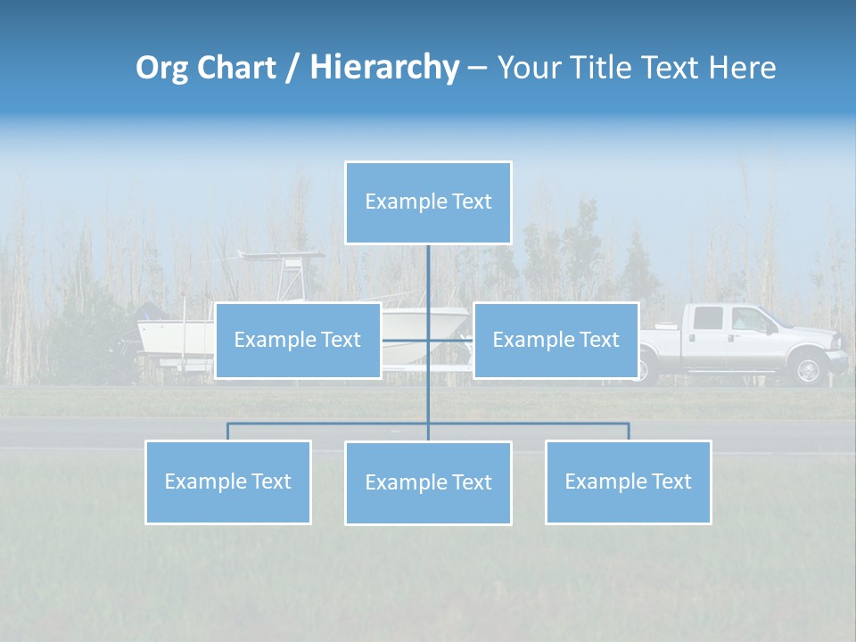 Pickup Truck Towing Boat On Trailer PowerPoint Template