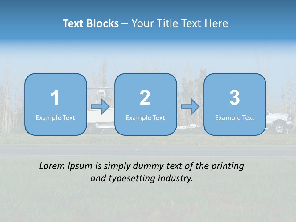 Pickup Truck Towing Boat On Trailer PowerPoint Template