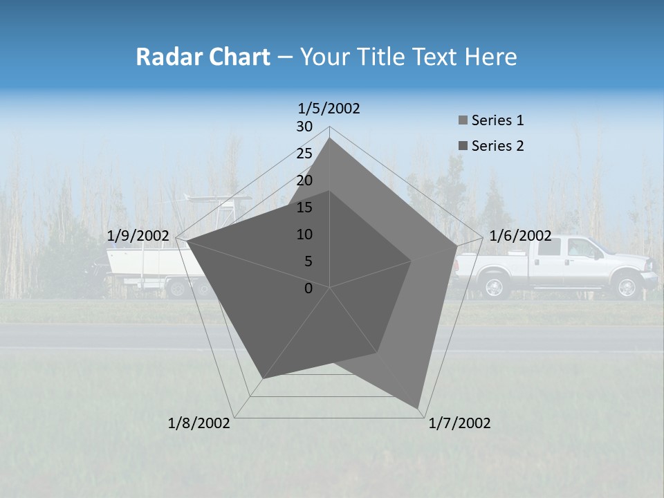Pickup Truck Towing Boat On Trailer PowerPoint Template