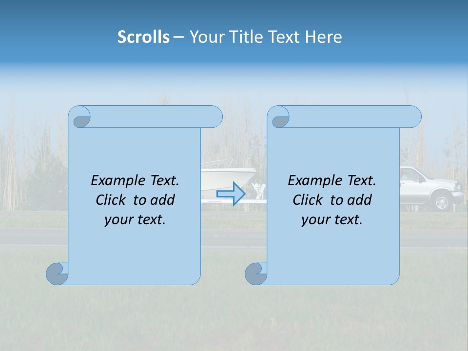 Pickup Truck Towing Boat On Trailer PowerPoint Template