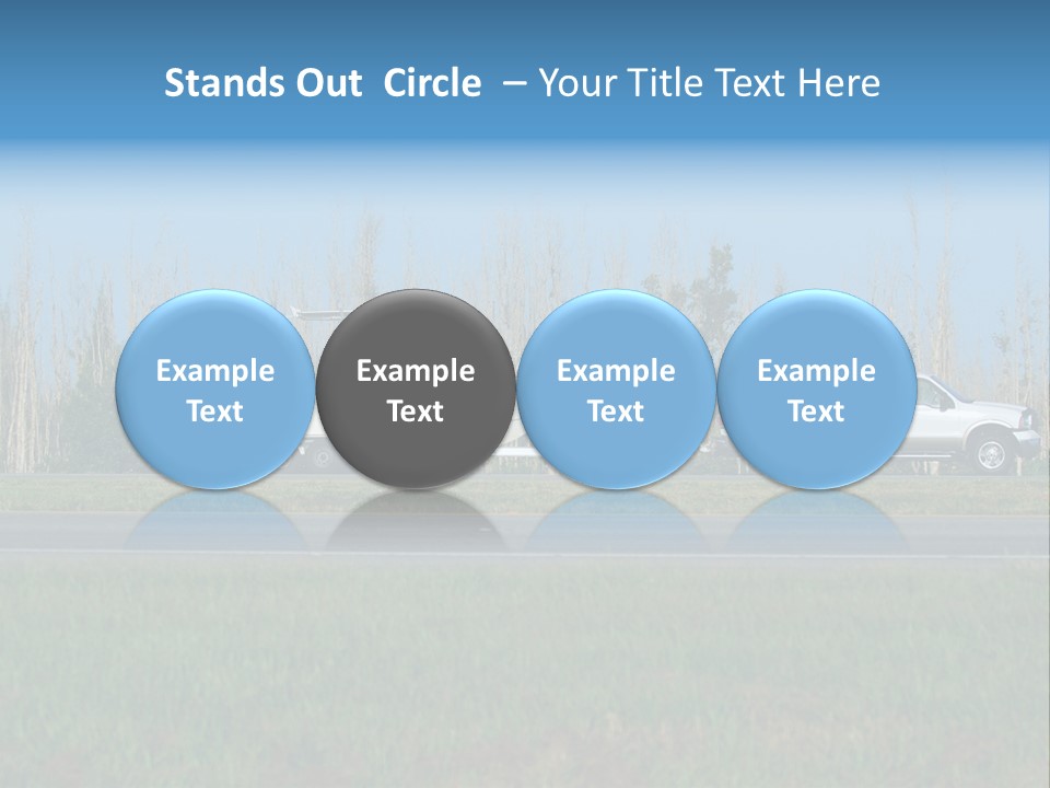 Pickup Truck Towing Boat On Trailer PowerPoint Template