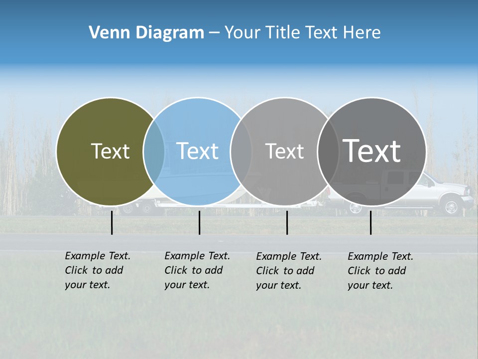 Pickup Truck Towing Boat On Trailer PowerPoint Template