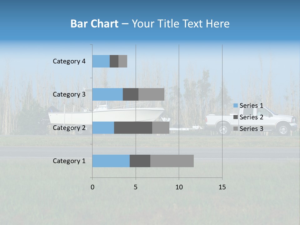 Pickup Truck Towing Boat On Trailer PowerPoint Template