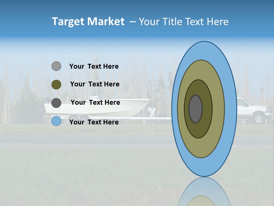 Pickup Truck Towing Boat On Trailer PowerPoint Template