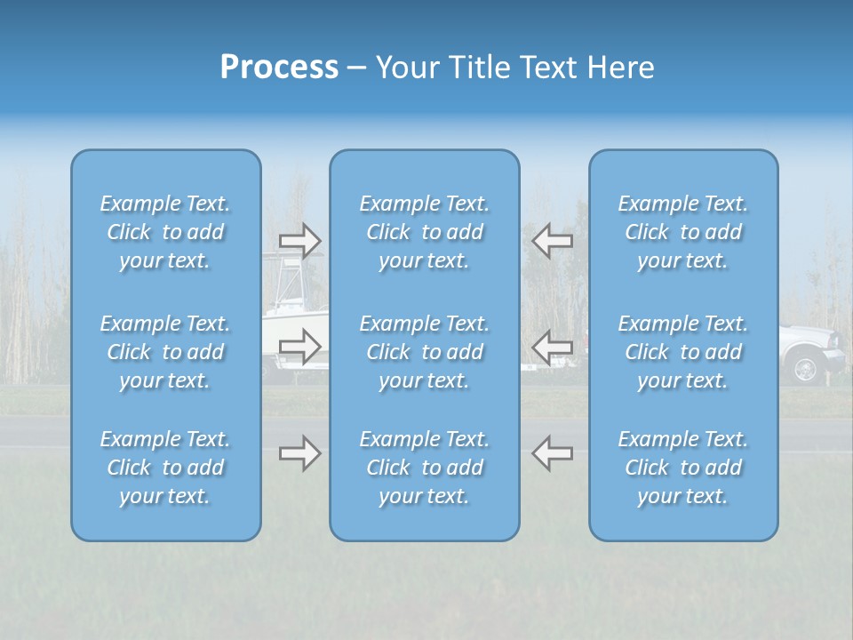 Pickup Truck Towing Boat On Trailer PowerPoint Template