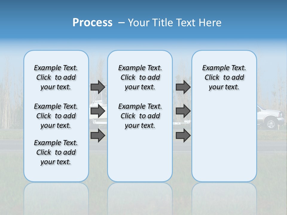 Pickup Truck Towing Boat On Trailer PowerPoint Template