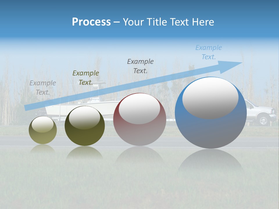 Pickup Truck Towing Boat On Trailer PowerPoint Template