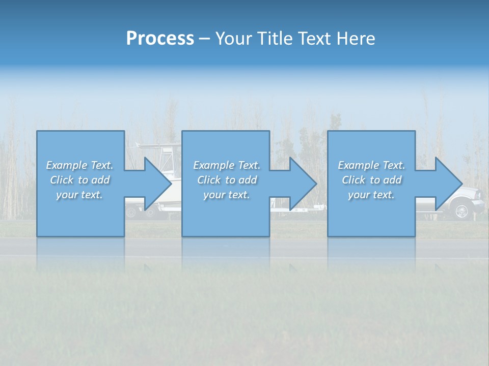 Pickup Truck Towing Boat On Trailer PowerPoint Template