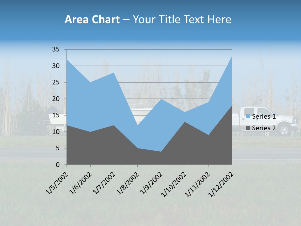 Pickup Truck Towing Boat On Trailer PowerPoint Template