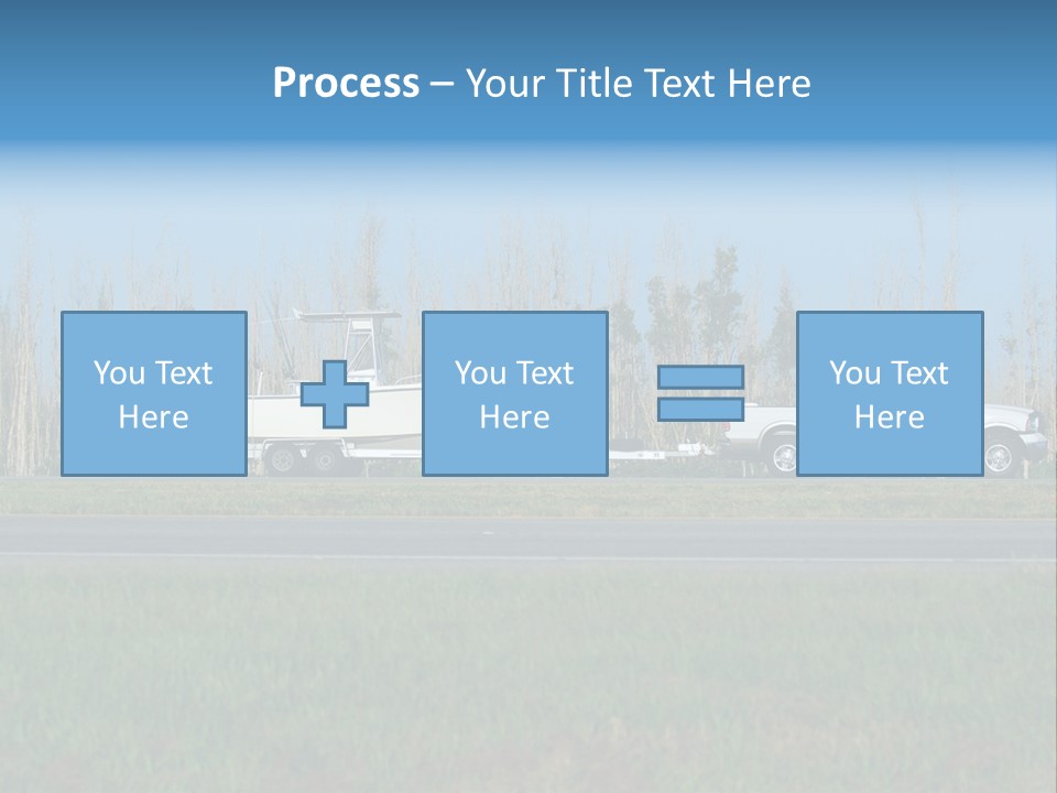 Pickup Truck Towing Boat On Trailer PowerPoint Template