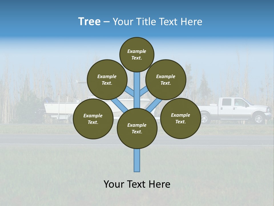 Pickup Truck Towing Boat On Trailer PowerPoint Template