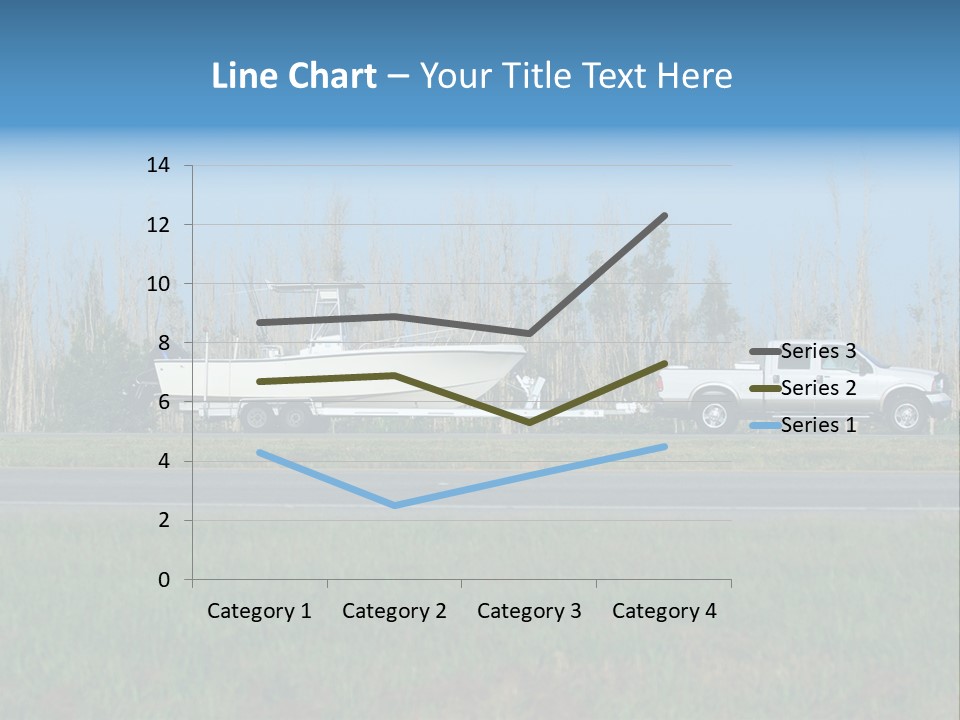 Pickup Truck Towing Boat On Trailer PowerPoint Template