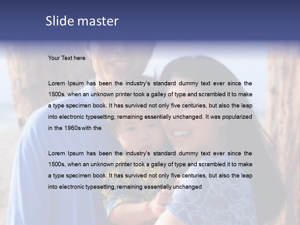 Young Asian Family PowerPoint Template