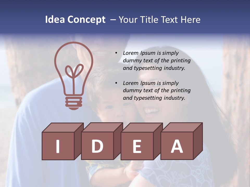 Young Asian Family PowerPoint Template