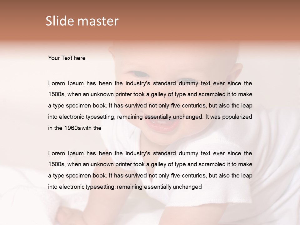 A Charming Portrait Of A Little Baby Boy. He Is 6 Months Old In This Series. PowerPoint Template