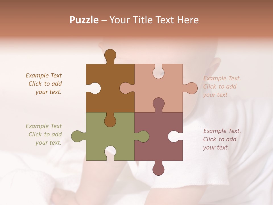 A Charming Portrait Of A Little Baby Boy. He Is 6 Months Old In This Series. PowerPoint Template